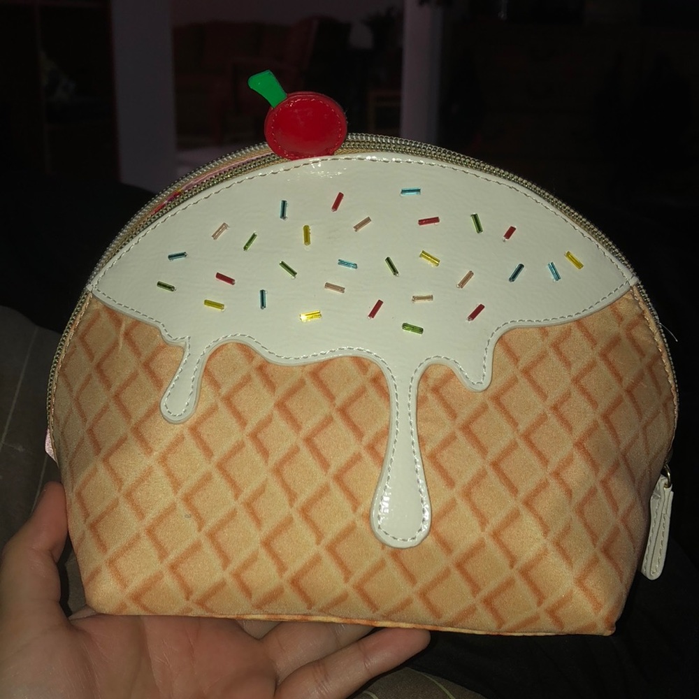 Betsey Johnson cupcake makeup bag. Brand new